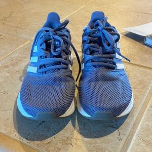 Adidas Mesh Blue Sneakers with White Stripes